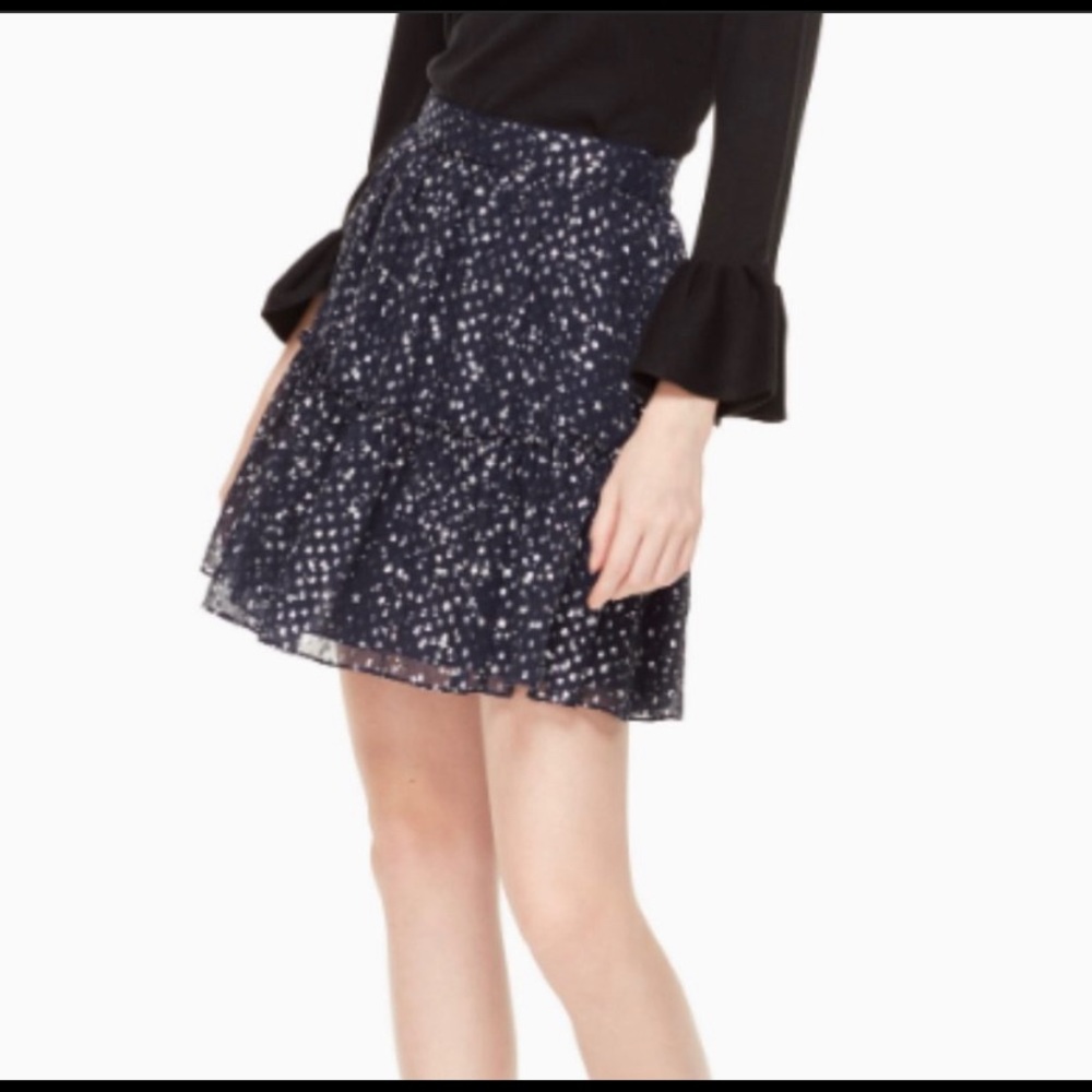 NEW KATE SPADE Night Sky Lurex Star Bright Dot Mini Skirt